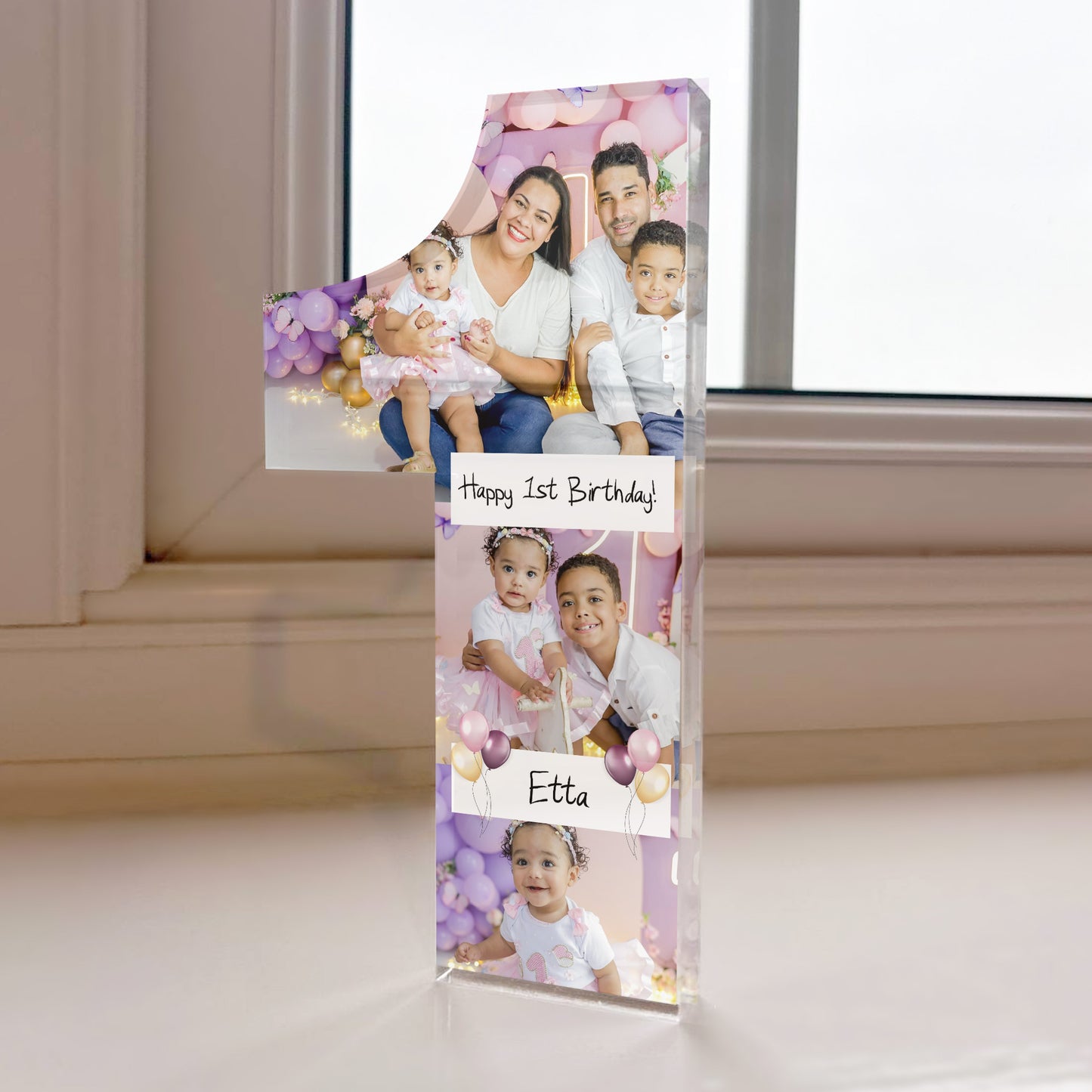 Personalised 1ST BIRTHDAY GIFT For Baby Girl Mirror Acrylic