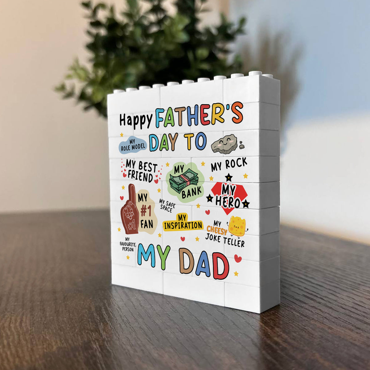 Gift For Dad For Fathers Day Dad Building Block Dad Plaque Gift