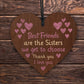 Friendship Gifts For Her Wood Heart Best Friend Gift for Women