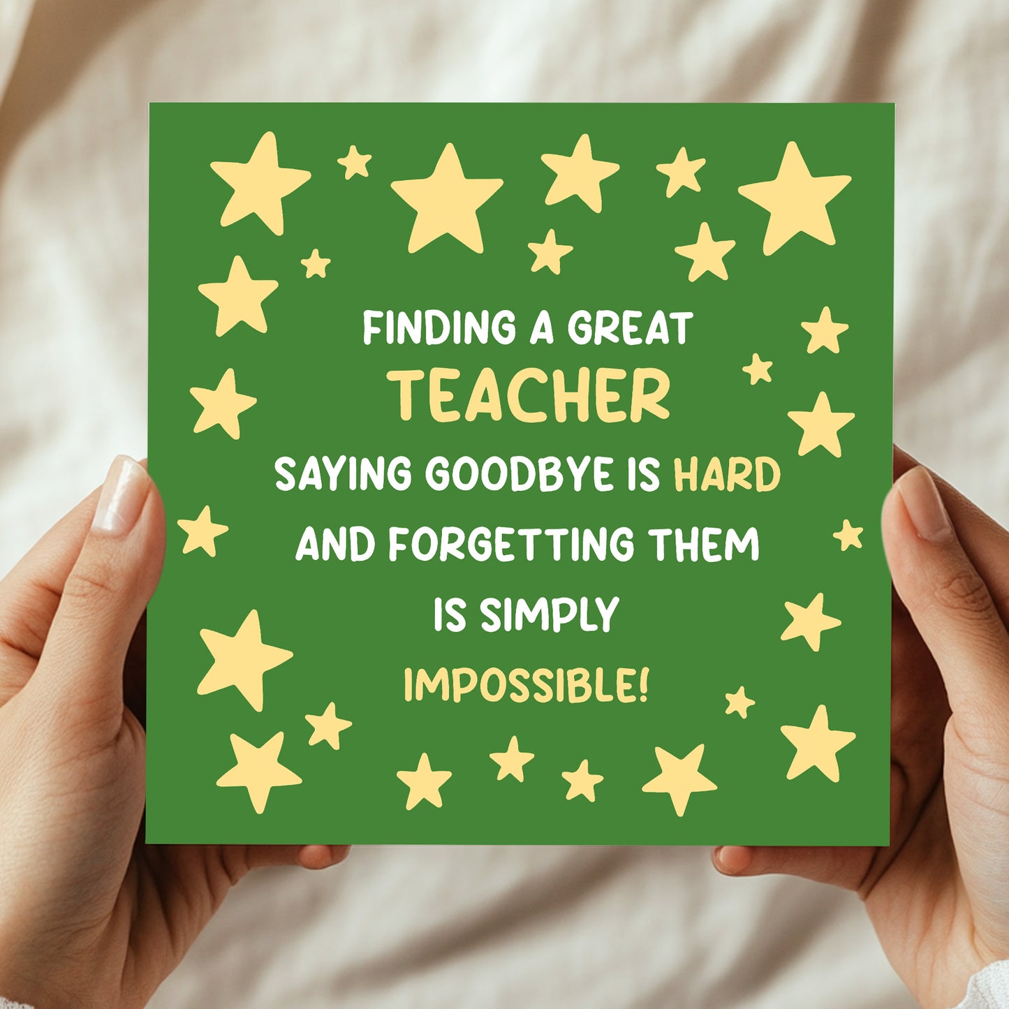 Teacher Leaving School Nursery Thank You Card End of Term