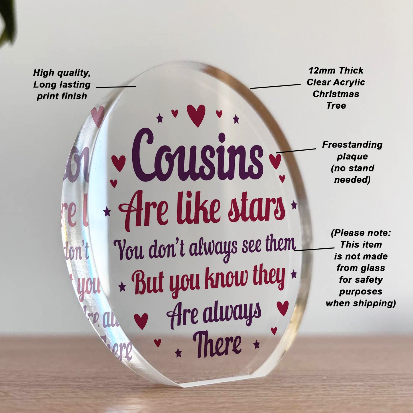 Cousin Gifts For Christmas Birthday, Cousin Acrylic Plaque Keeps
