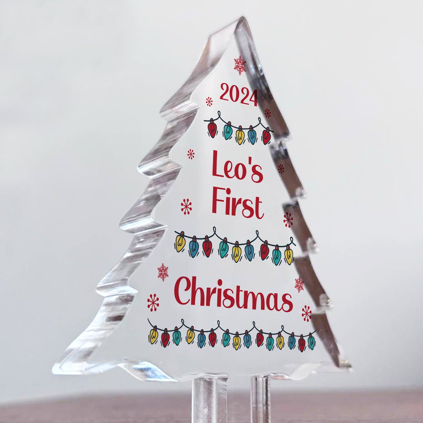 Personalised Baby Girl Boys 1st Christmas Ornament Acrylic Tree