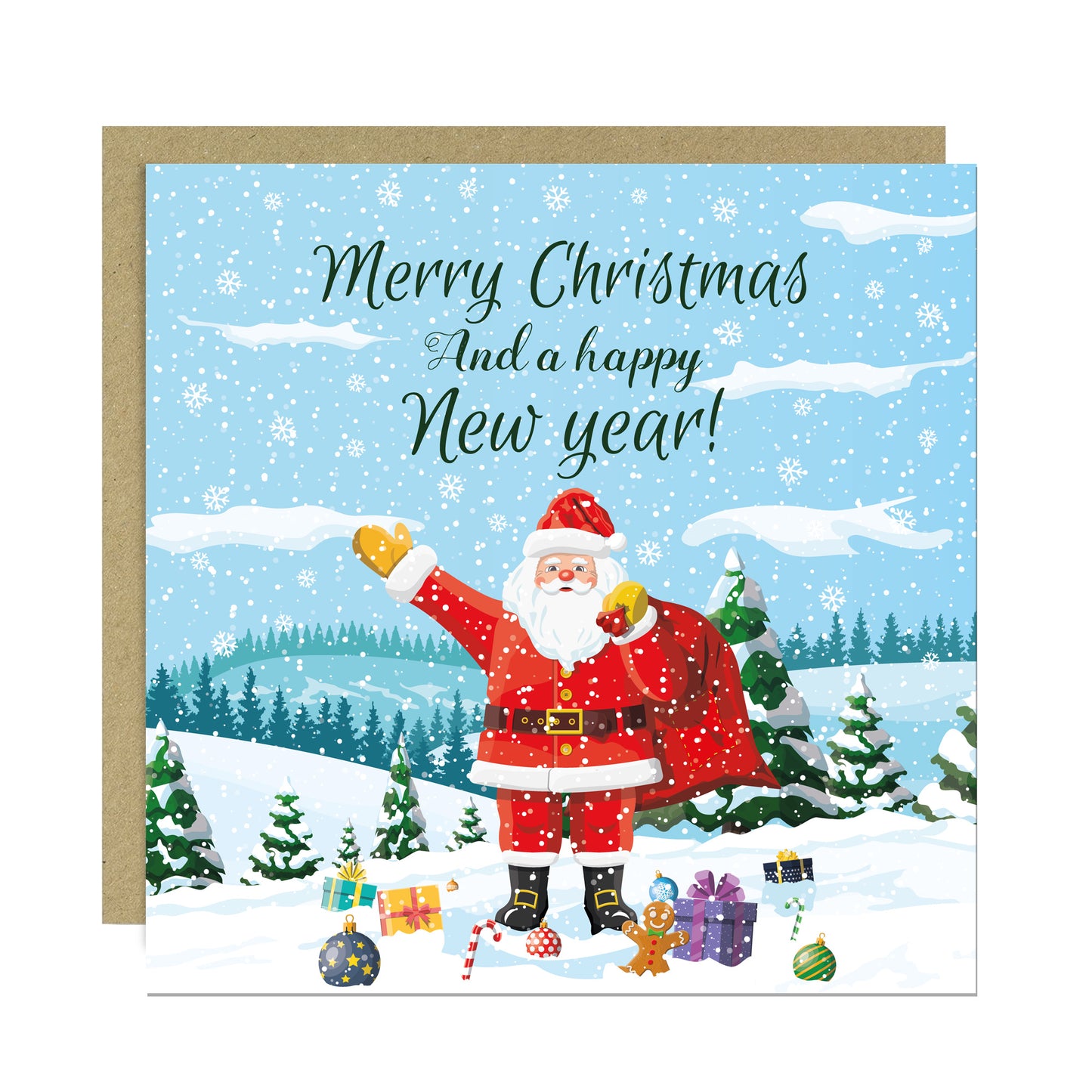Christmas Cards Multipack of 6 Xmas Santa Cards For Family