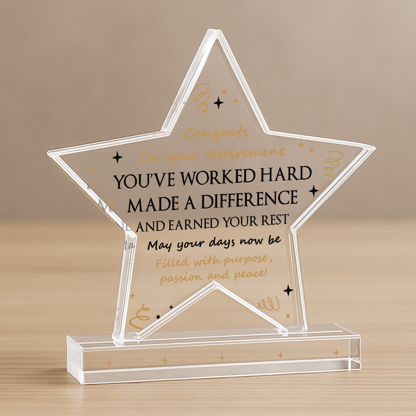 Congratulations Retirement Gifts for Women Men Acrylic Star