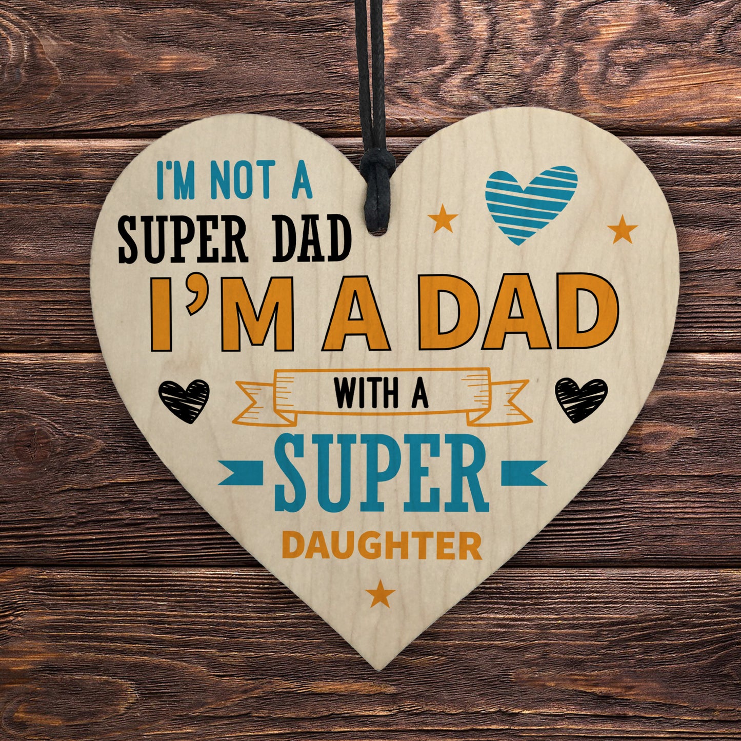 Funny Dad Gifts From Daughtern Wood Heart Dad Gift For Birthday