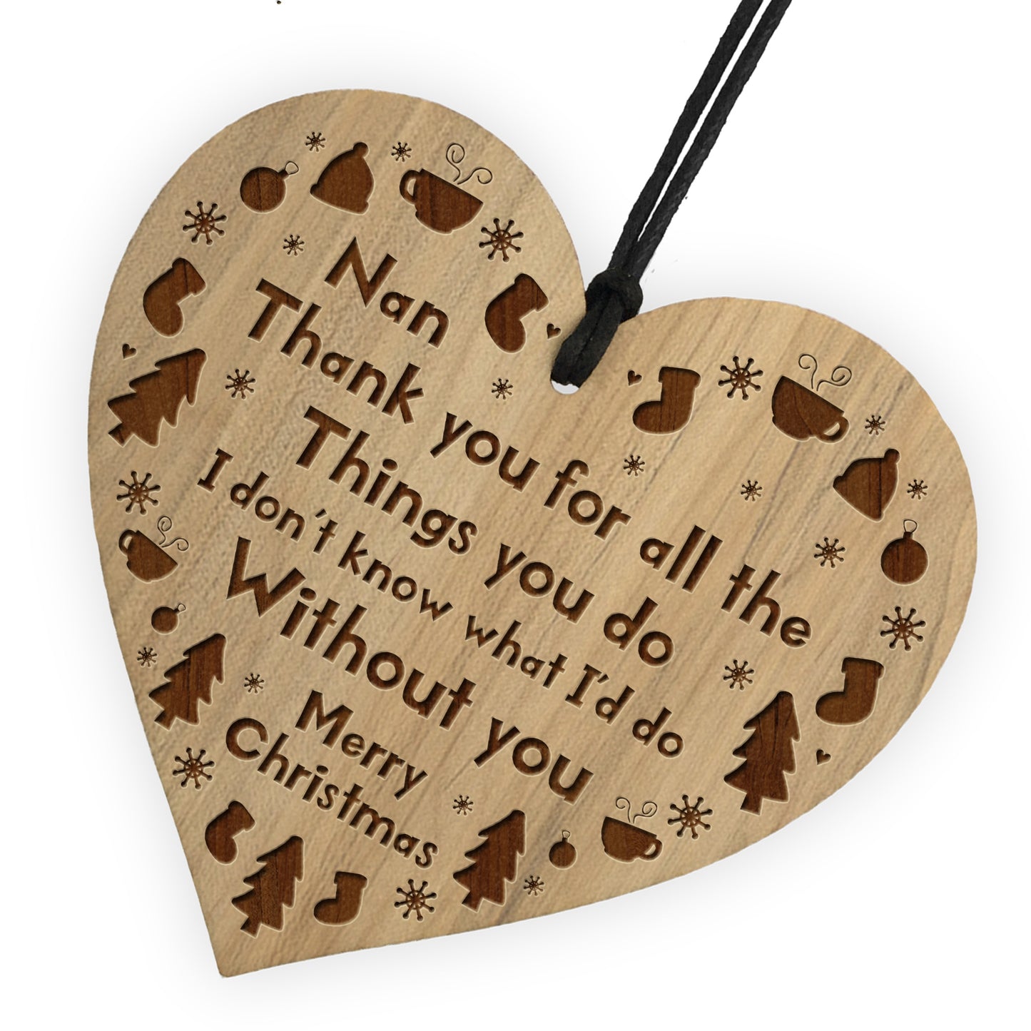 Christmas Nan Gifts Hanging Wooden Tree Decoration Gift