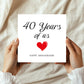 40th Anniversary Card For Husband Wife Grandparents