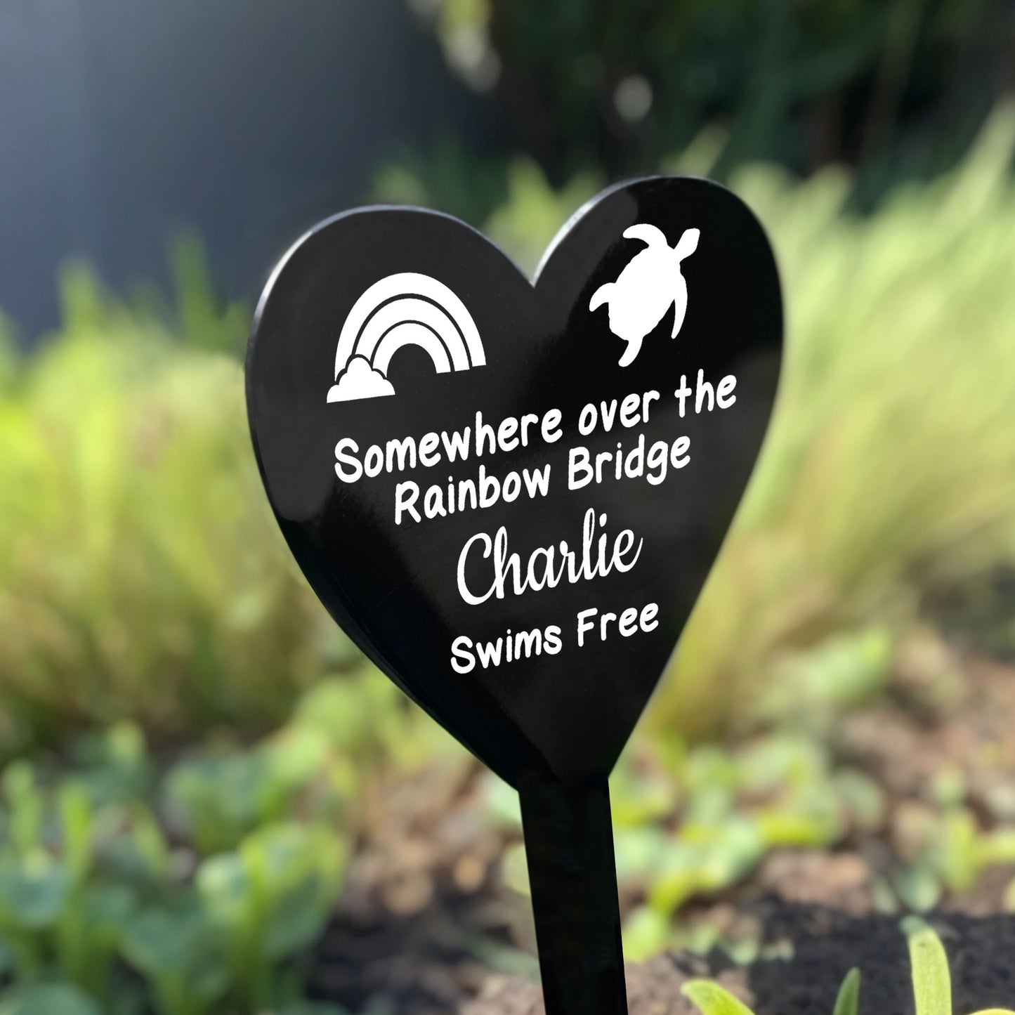 Personalised Tortoise Memorial Plaque Grave Stake Custom Name