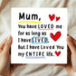 Card For Mum With Kraft Envelope Mummy Birthday Card From Son