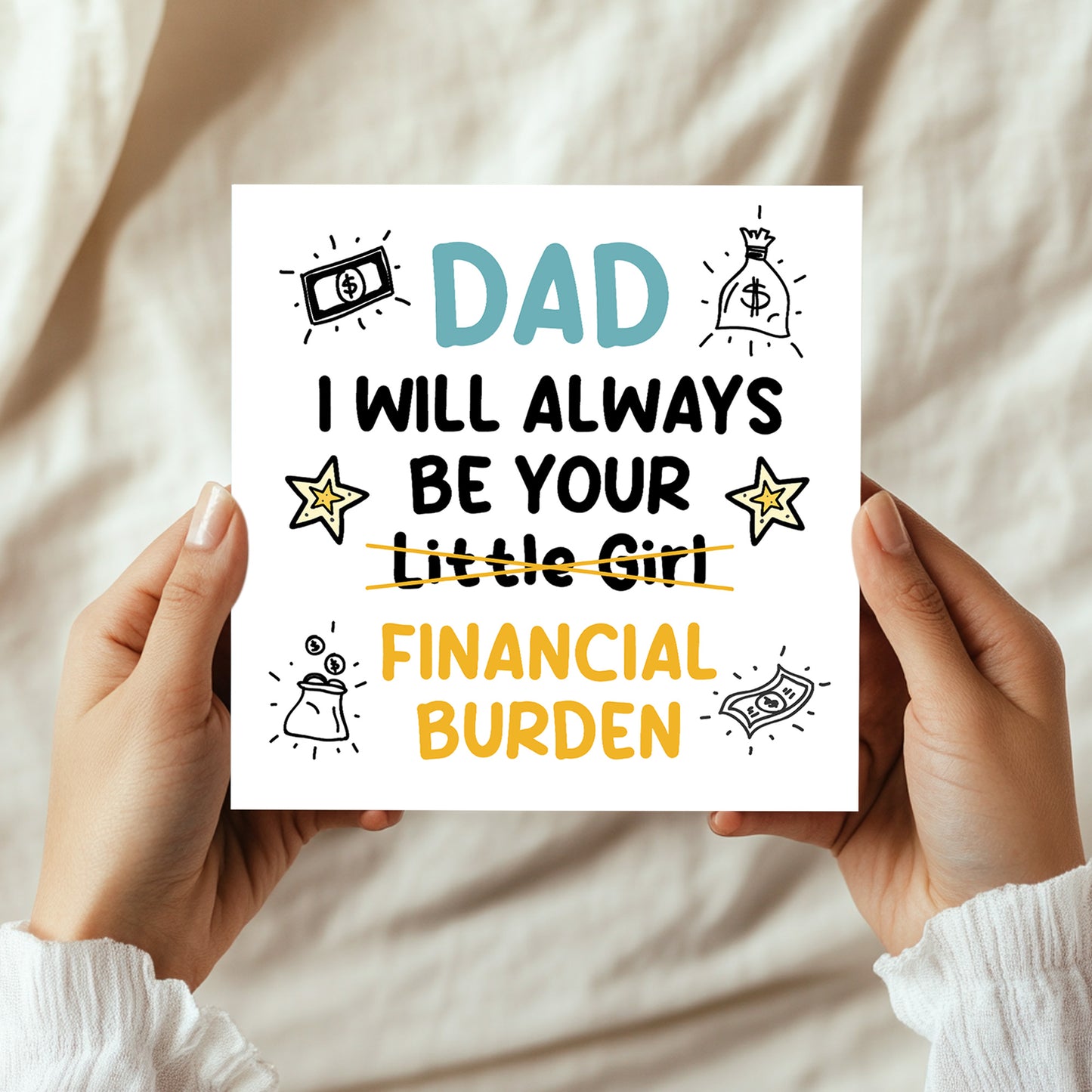 FUNNY Fathers Day Card For Dad Fathers Day Card From Daughter