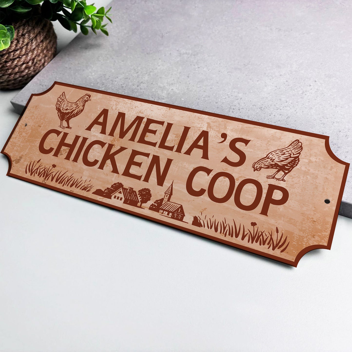 Personalised Chicken Coop Farm Sign For Outside Hen House Plaque
