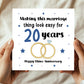 20th Wedding Anniversary Card For Husband Wife Couple