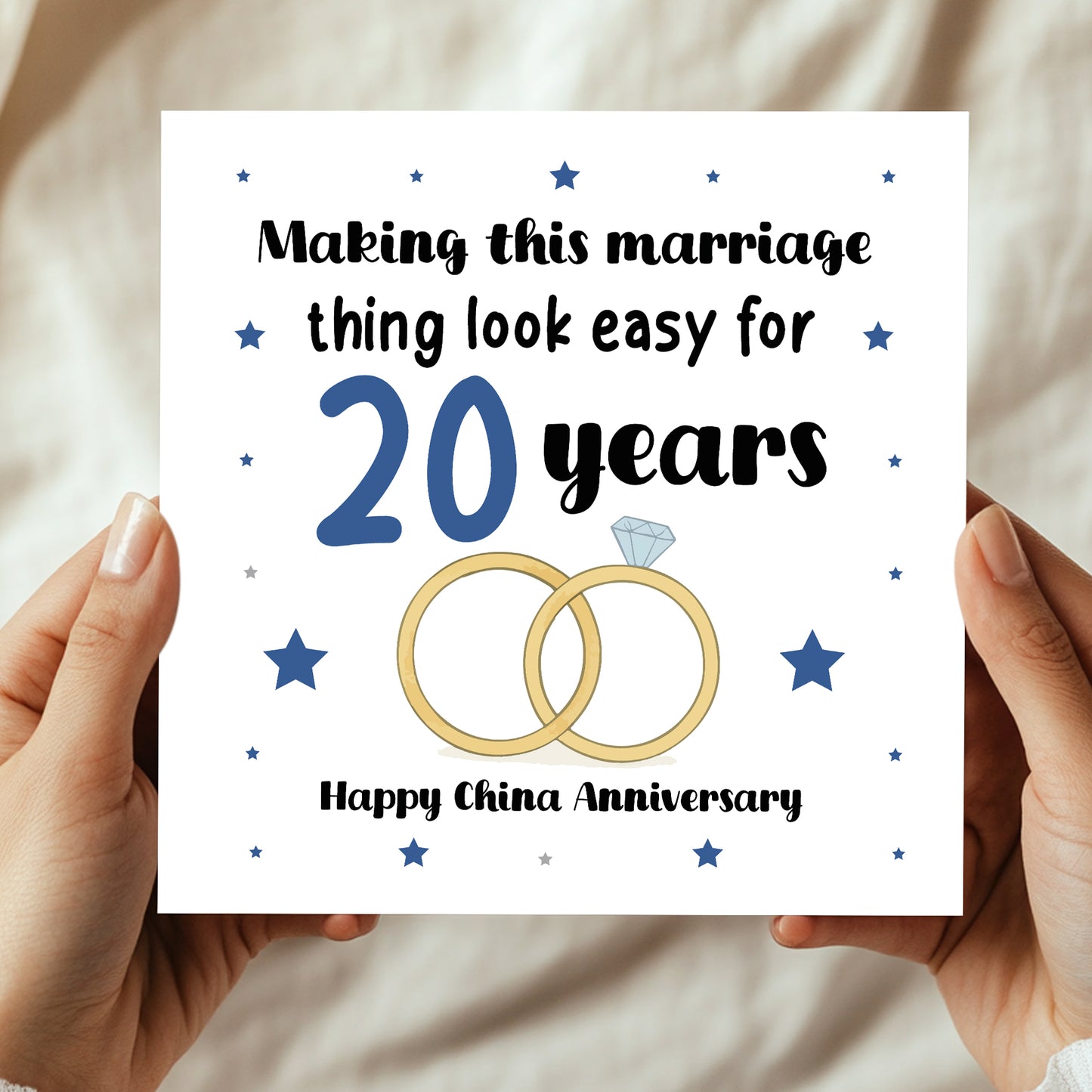 20th Wedding Anniversary Card For Husband Wife Couple