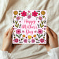 Floral Mothers Day Card, Nan Card, Mum Card, Card From Daughter