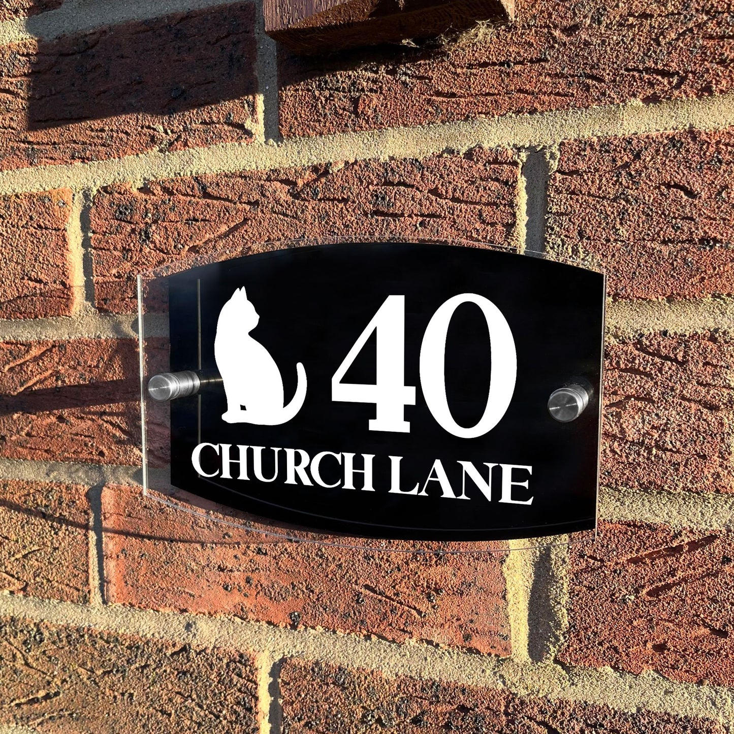 Cat Theme House Sign Plaque Door Number 1 - 9999 Personalised