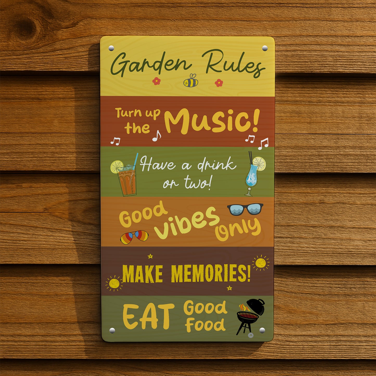 Garden Sign For Outside Funny Garden Rules Sign 22x12cm Acrylic