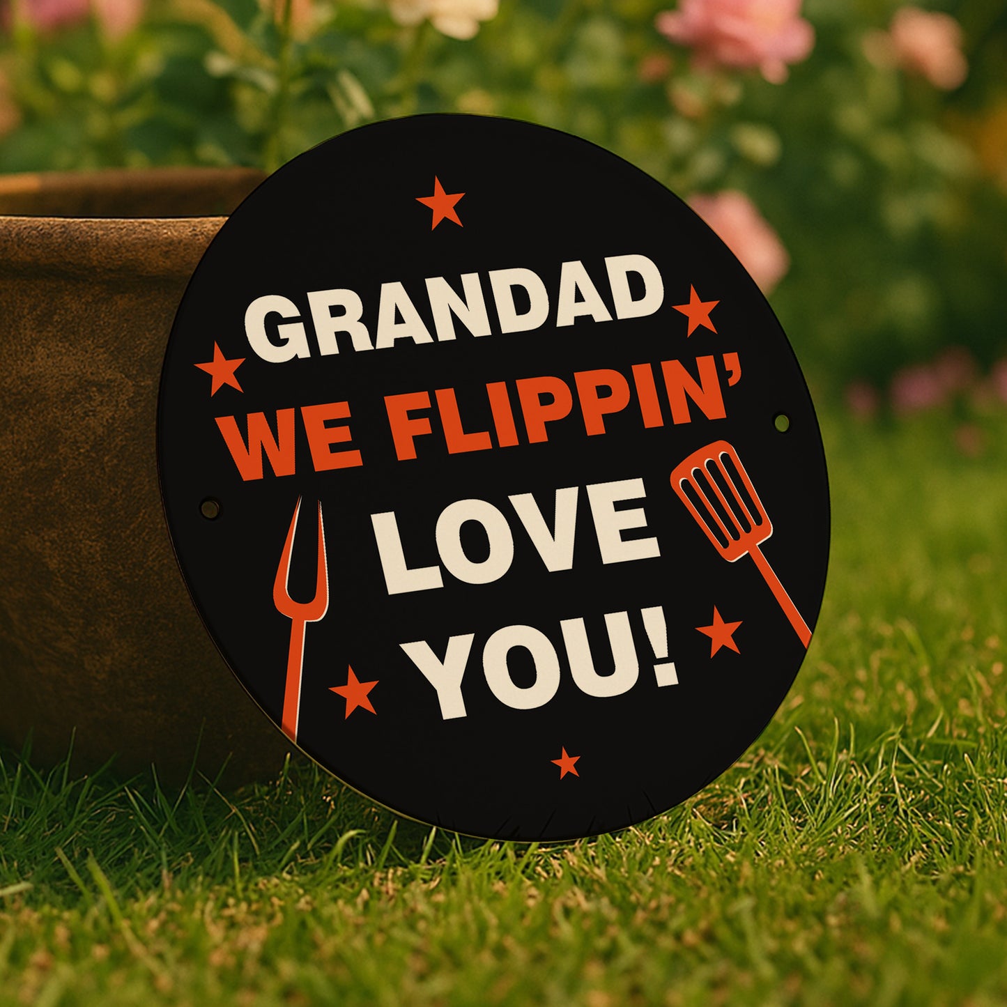 Fathers Day Gift For Grandad Flippin Love You Grandad BBQ Sign