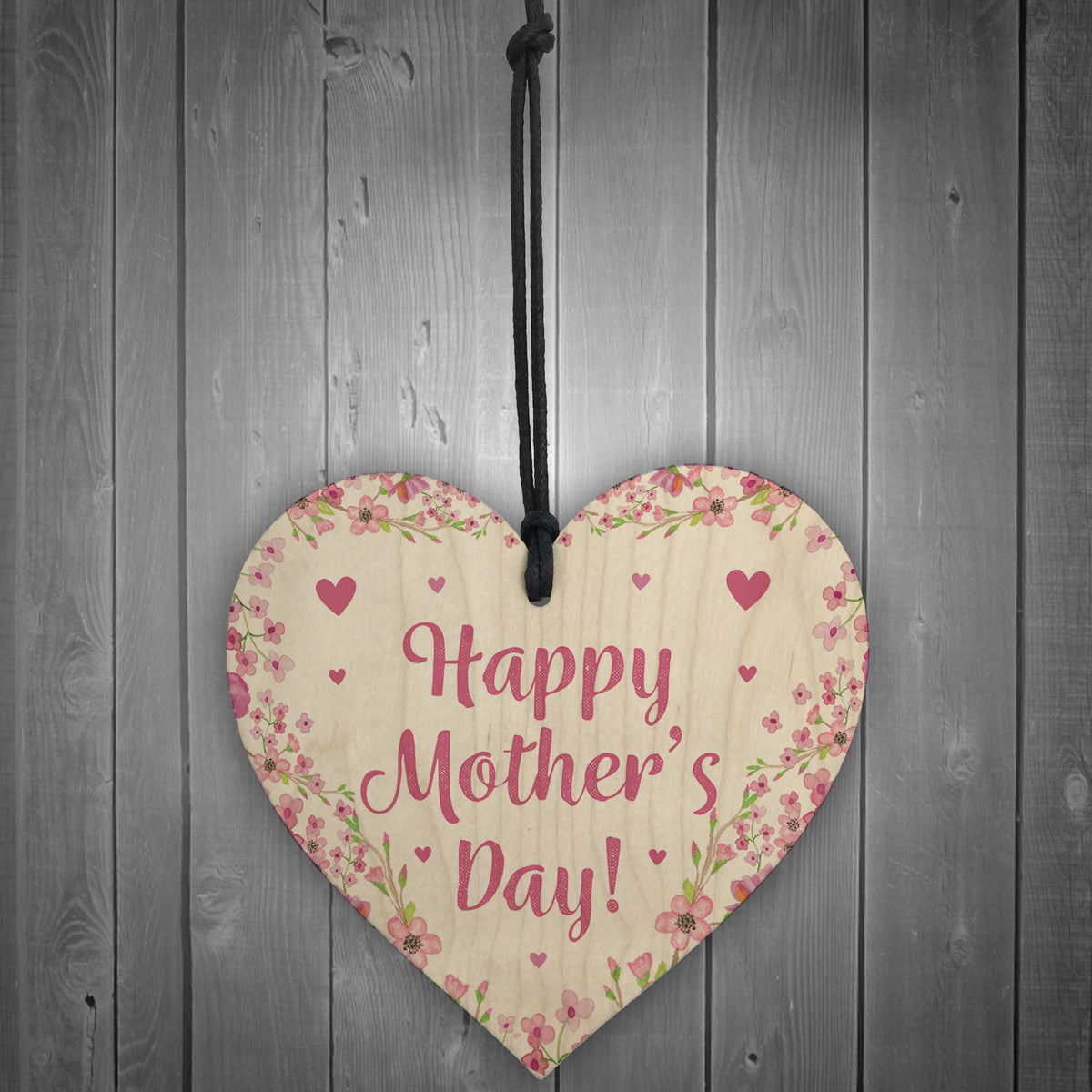 Happy Mother's Day Card For Mum Mothers Day Card Wooden Heart