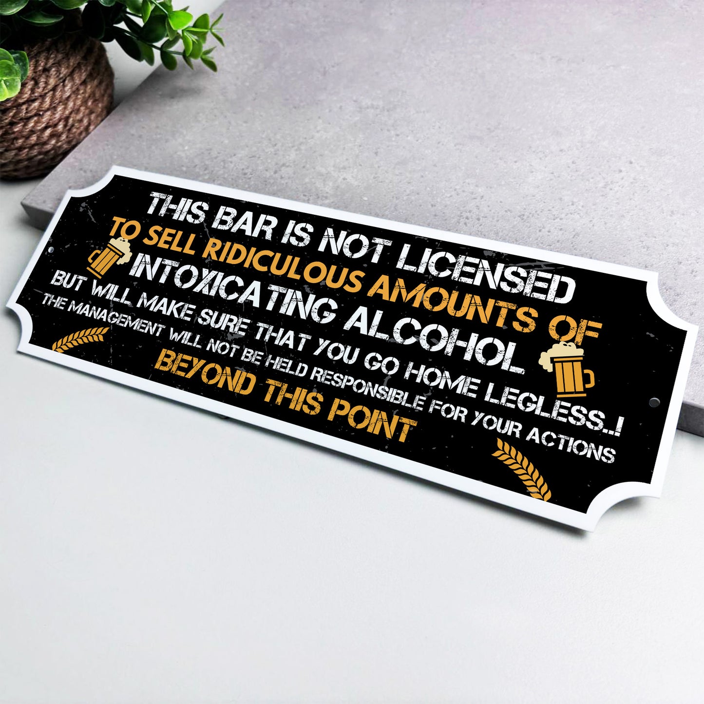 Funny Bar Sign For Home Bar Man Cave Garage 30cm x 10cm