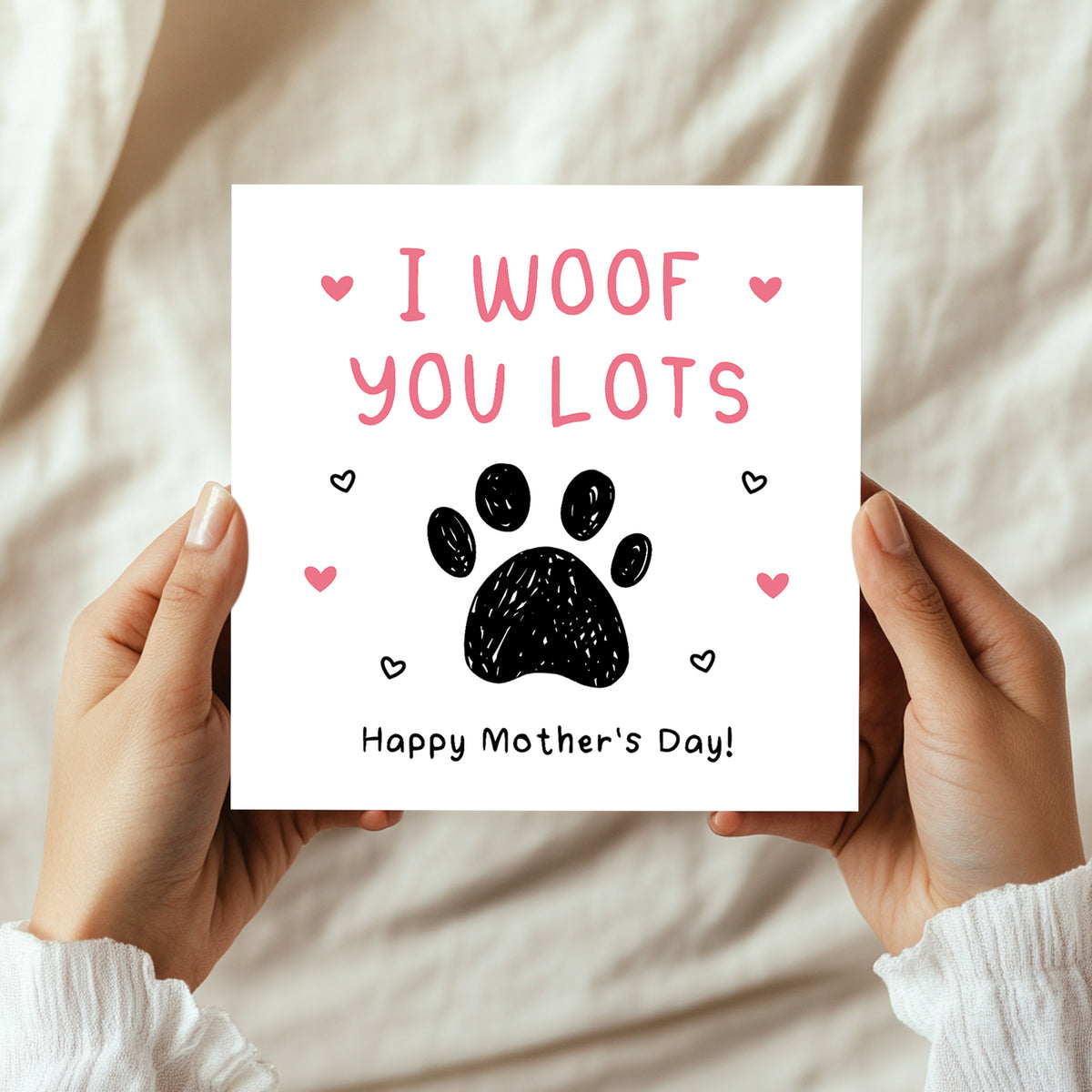 Mothers Day Card From The Dog With Envelope I Woof You Lots