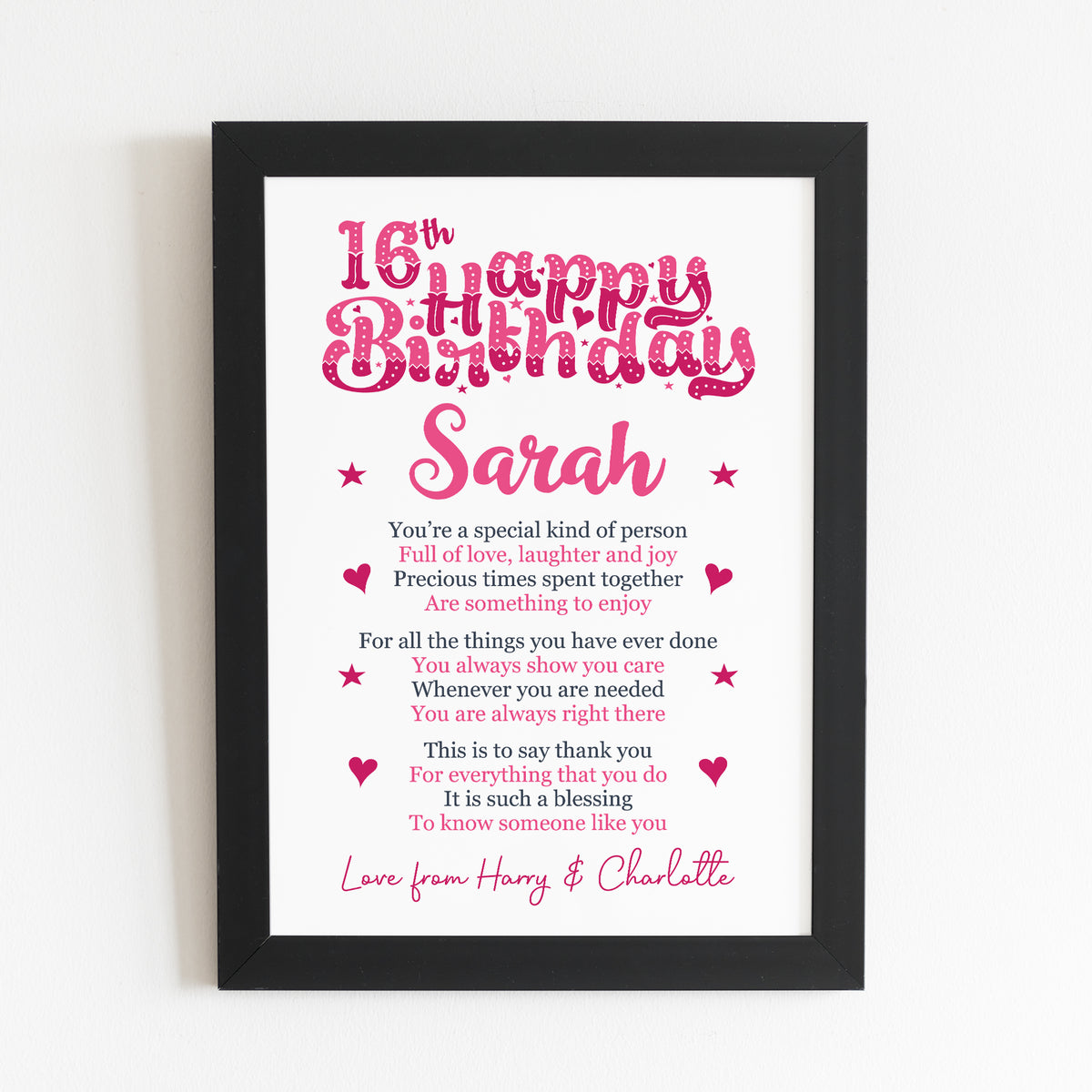PERSONALISED 16th Birthday Gifts For Her Gift For Daughter