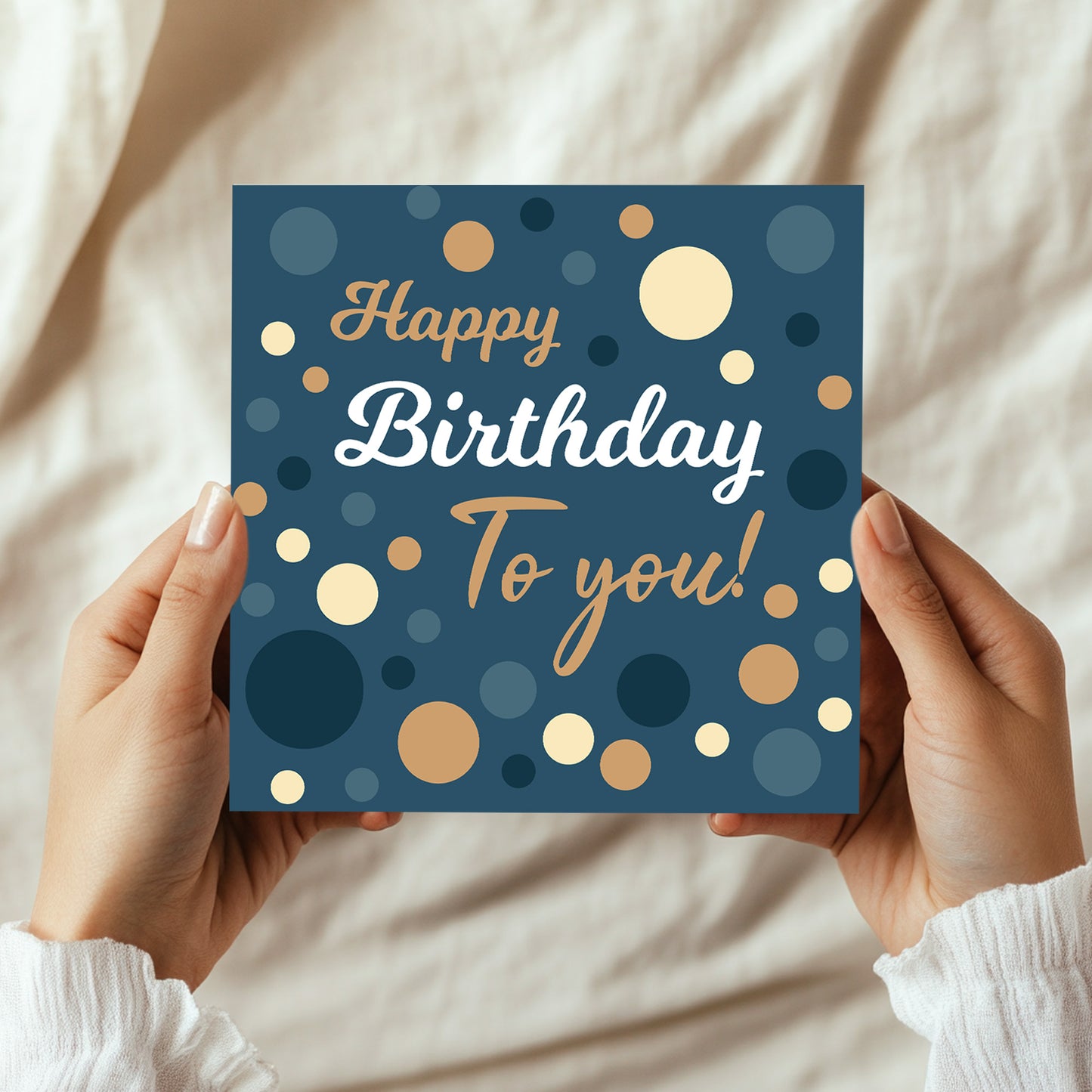 Happy Birthday Card For Men Dad Brother Uncle Navy Spots Card