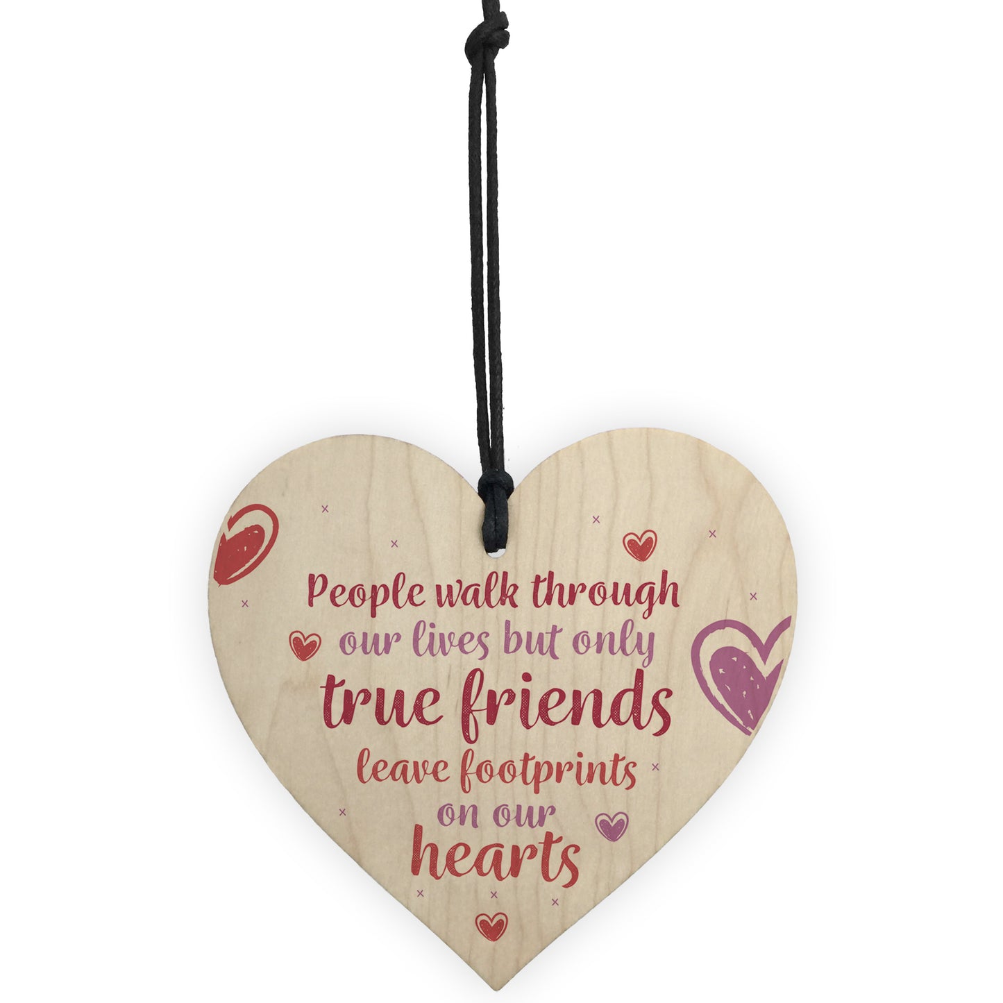 True Friends Wooden Heart Keepsake with Heartfelt Message Friend
