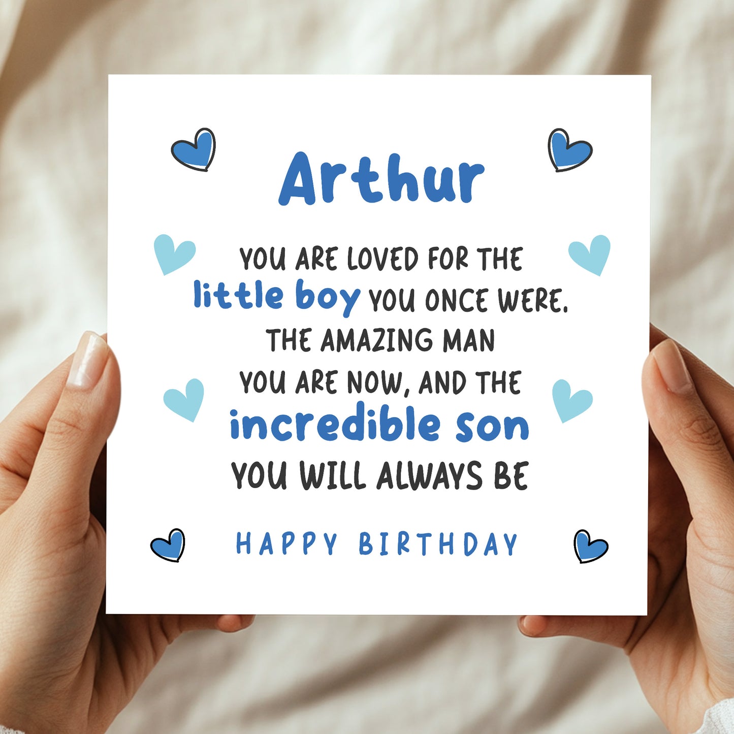 Son Birthday Card Personalised With Any Name Incredible Son Card