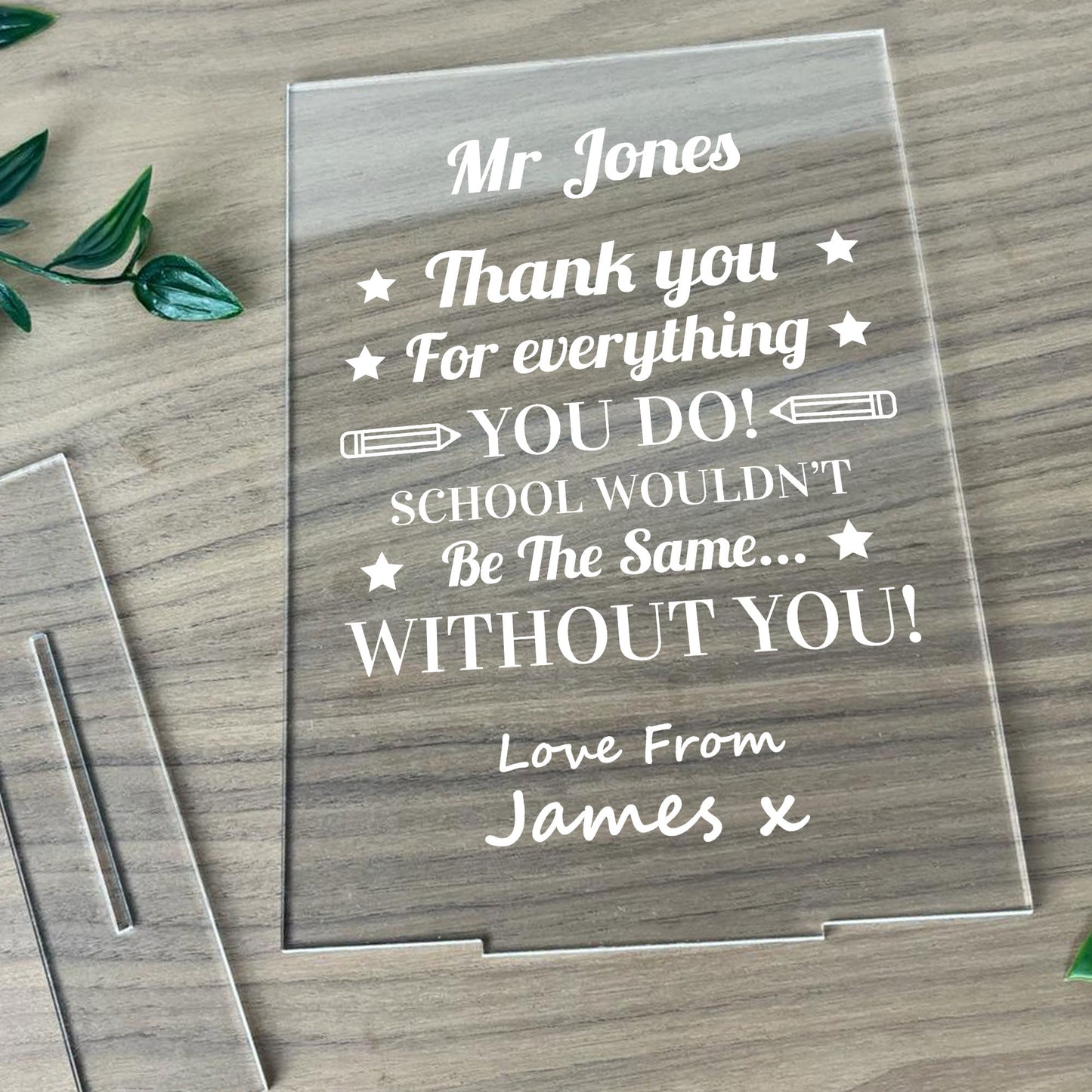 PERONALISED Thank You Teacher Plaque End Of School Year Leaving