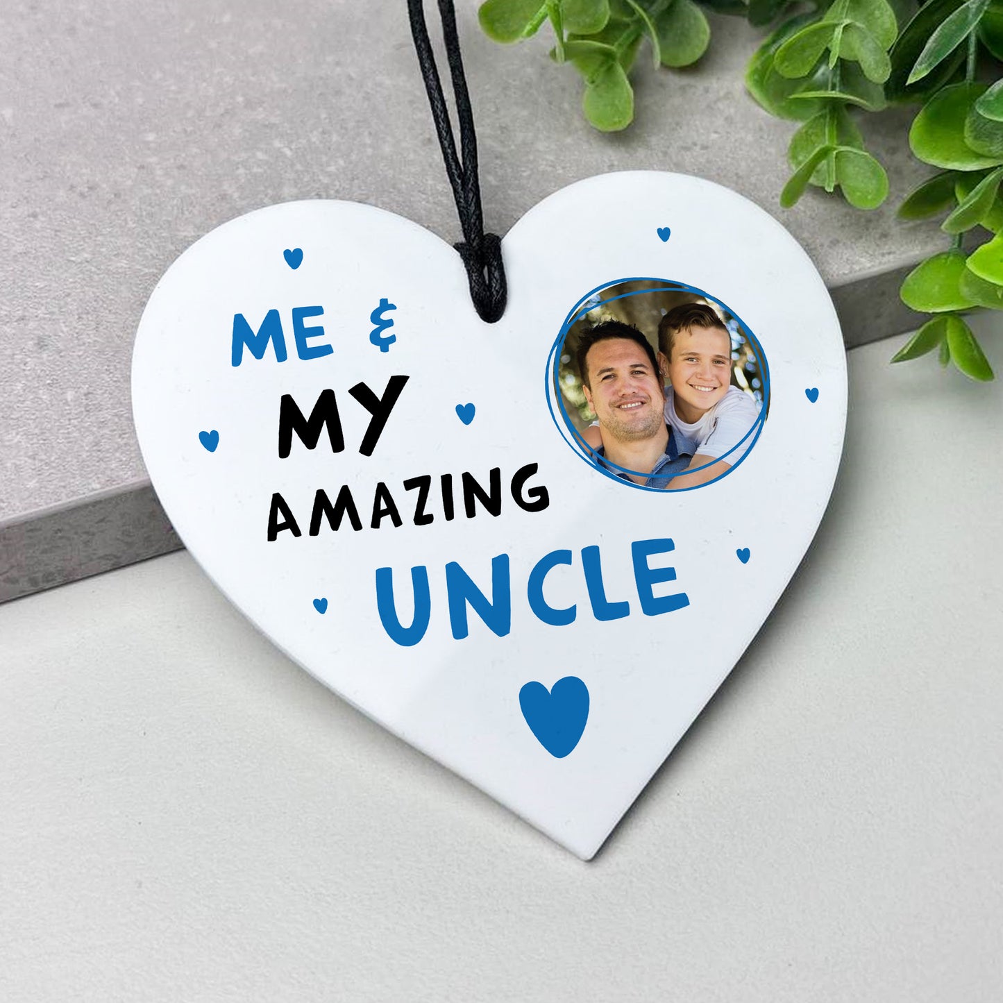 Gift For Uncle For Birthday Christmas White Acrylic Heart Plaque
