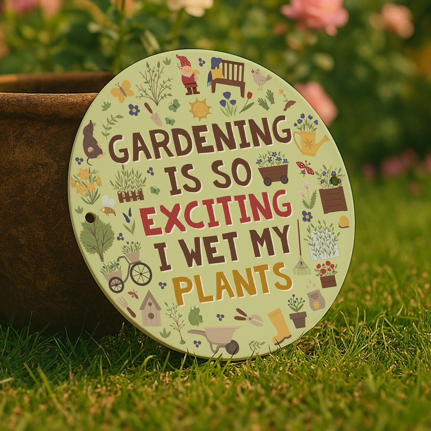 Garden Sign For Outdoor WET MY PLANTS Sign Wall Mounted Sign