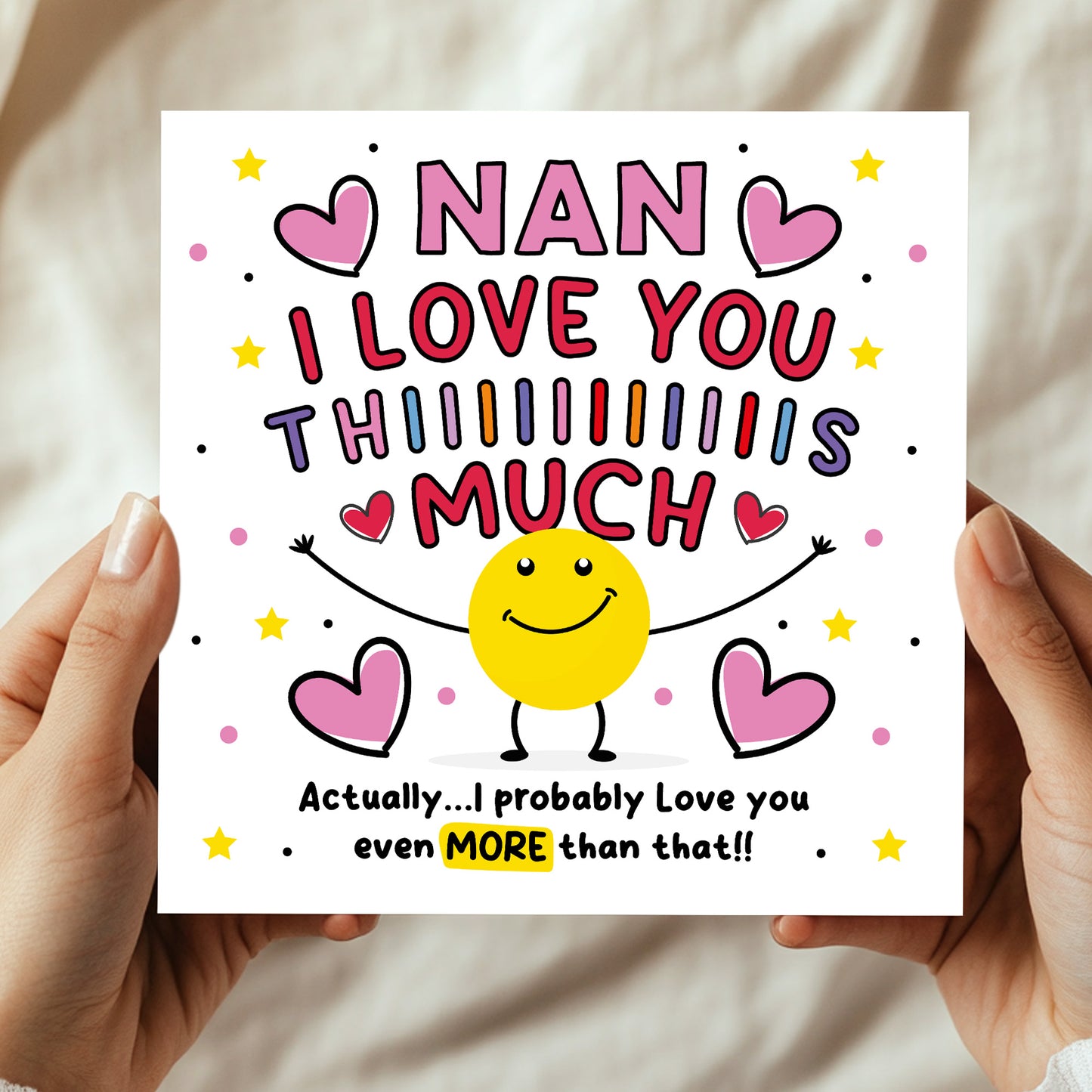 Card For Best Nan I Love You This Much Nan Birthday Card