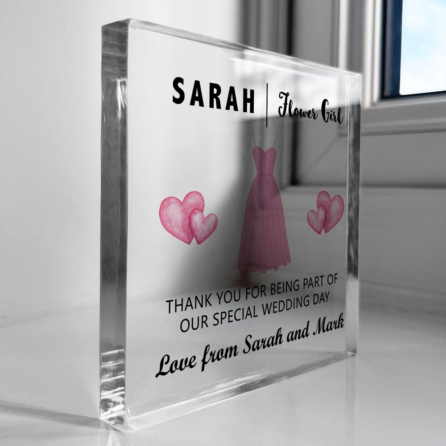 Flower Girl Thank You Gifts Personalised Block Flower Girl Gift