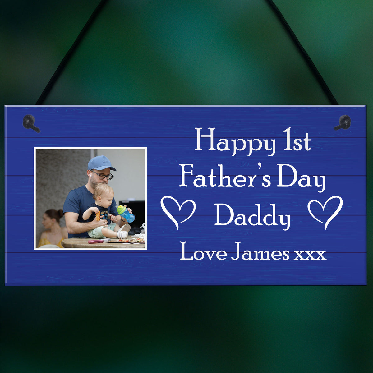 Happy 1st Fathers Day Daddy Gift From Daughter Son Hanging Sign