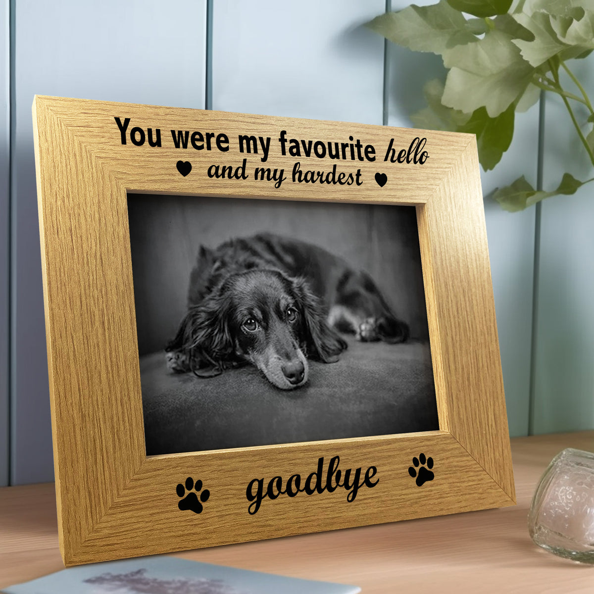 Memorial Photo Frame For Dog Puppy Pet 7x5 Wooden Picture Frame
