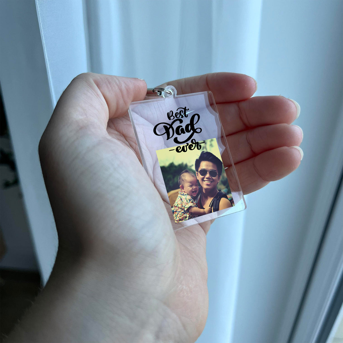 PERSONALISED DAD KEYRING Best Dad Ever Gift For Fathers Day
