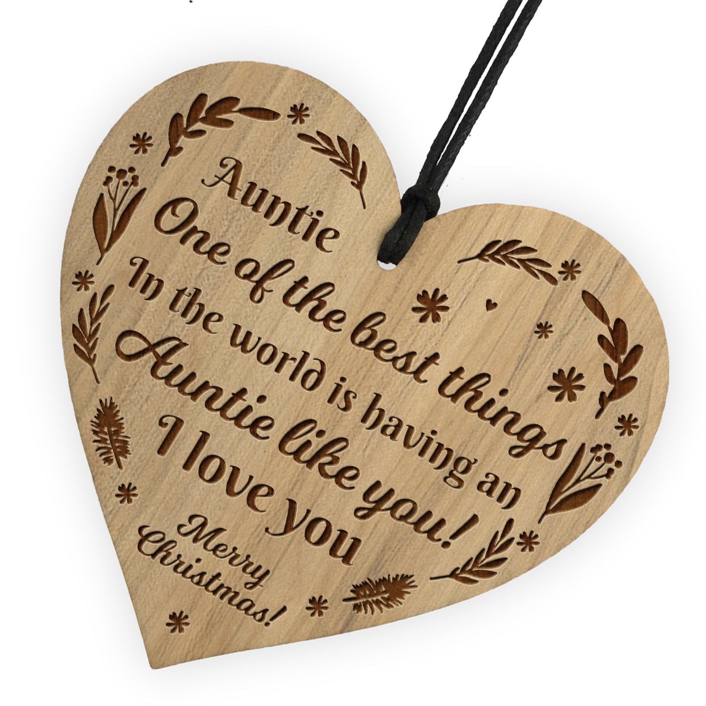 Christmas Gift For Auntie Thank You Heart Hanging Decoration