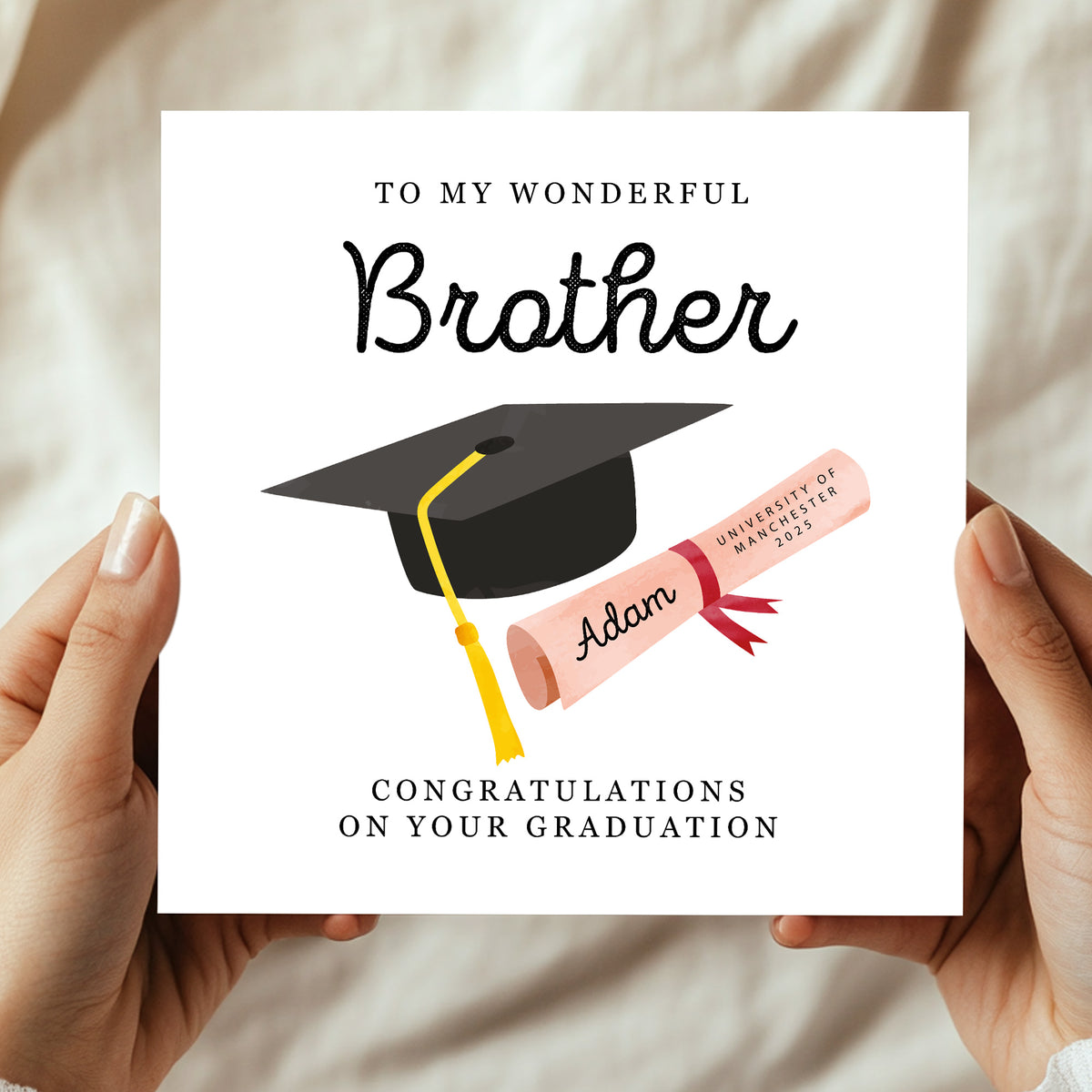 Personalised Graduation Card Brother Congratulations Well Done