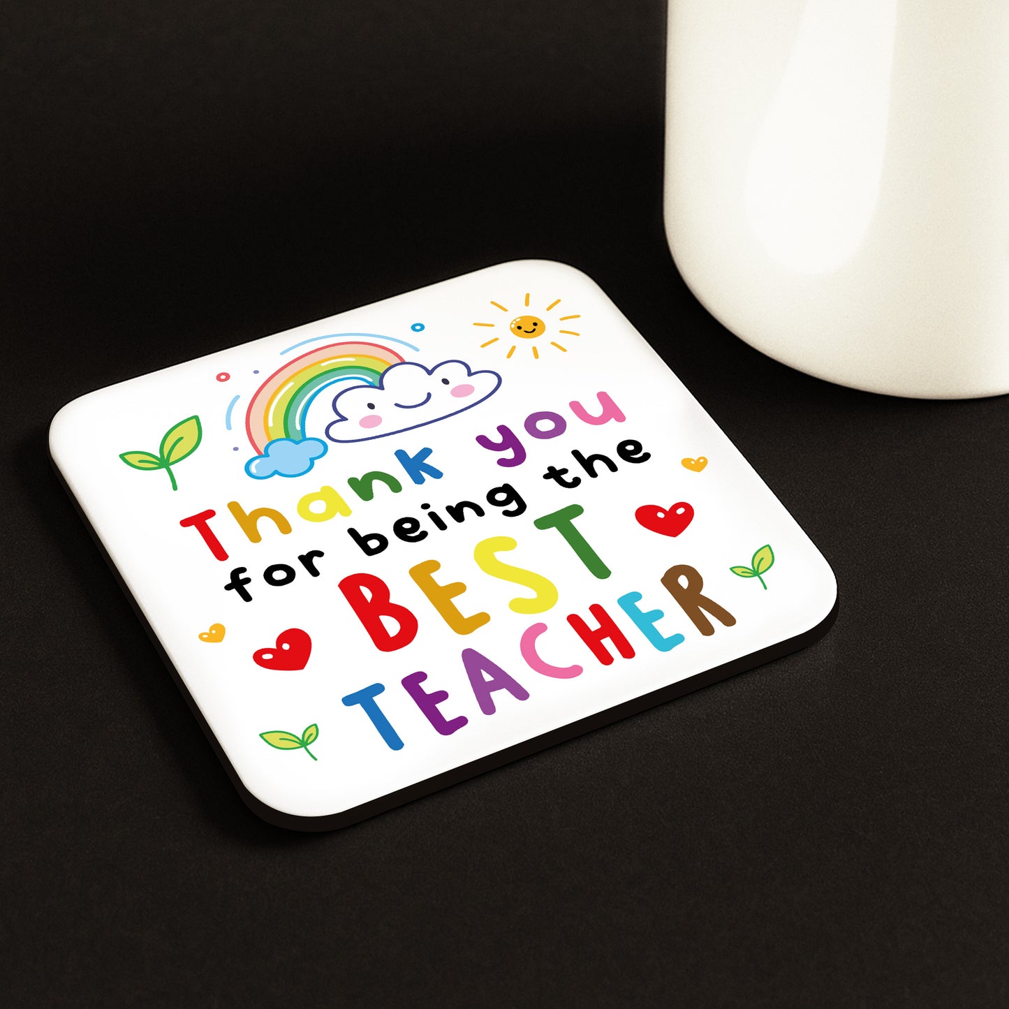 Thank You For Being The Best Teacher Coaster Appreciation Gift