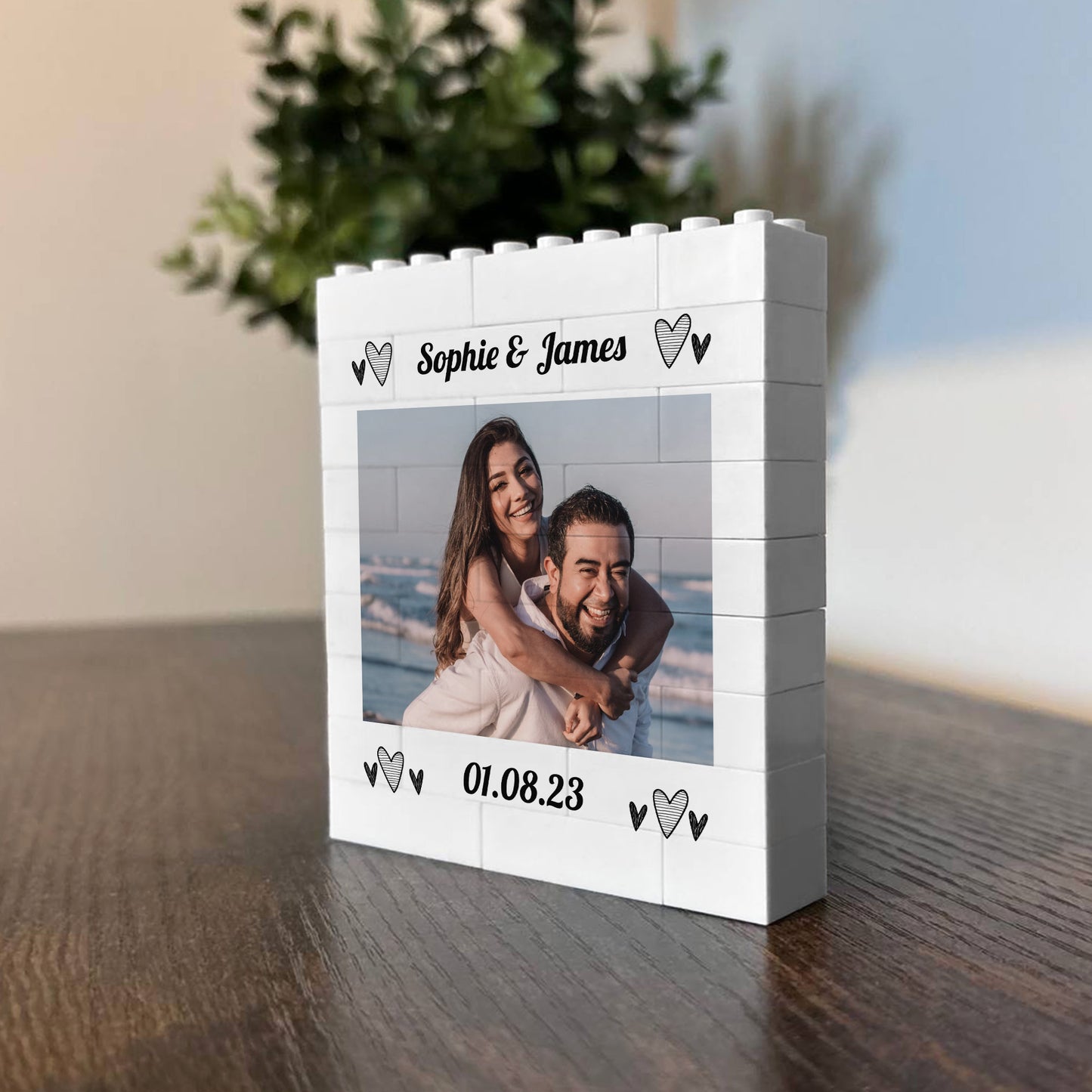 Personalised Couple Gift Photo Bricks Photo Plaque Anniversary