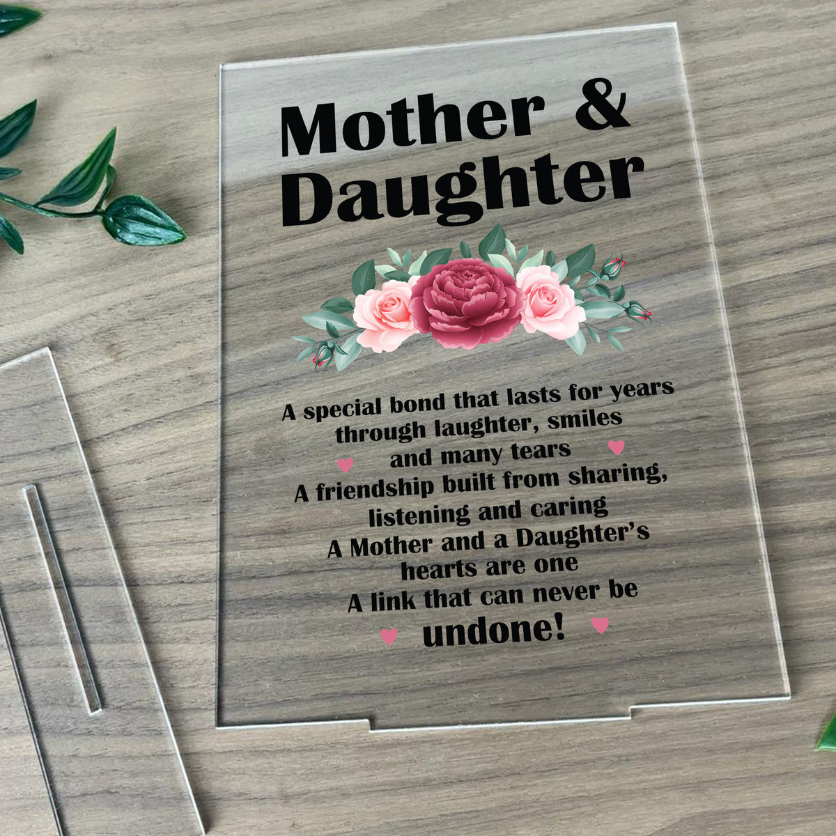 Mother and Daughter Acrylic Plaque Mum Gift From Daughter