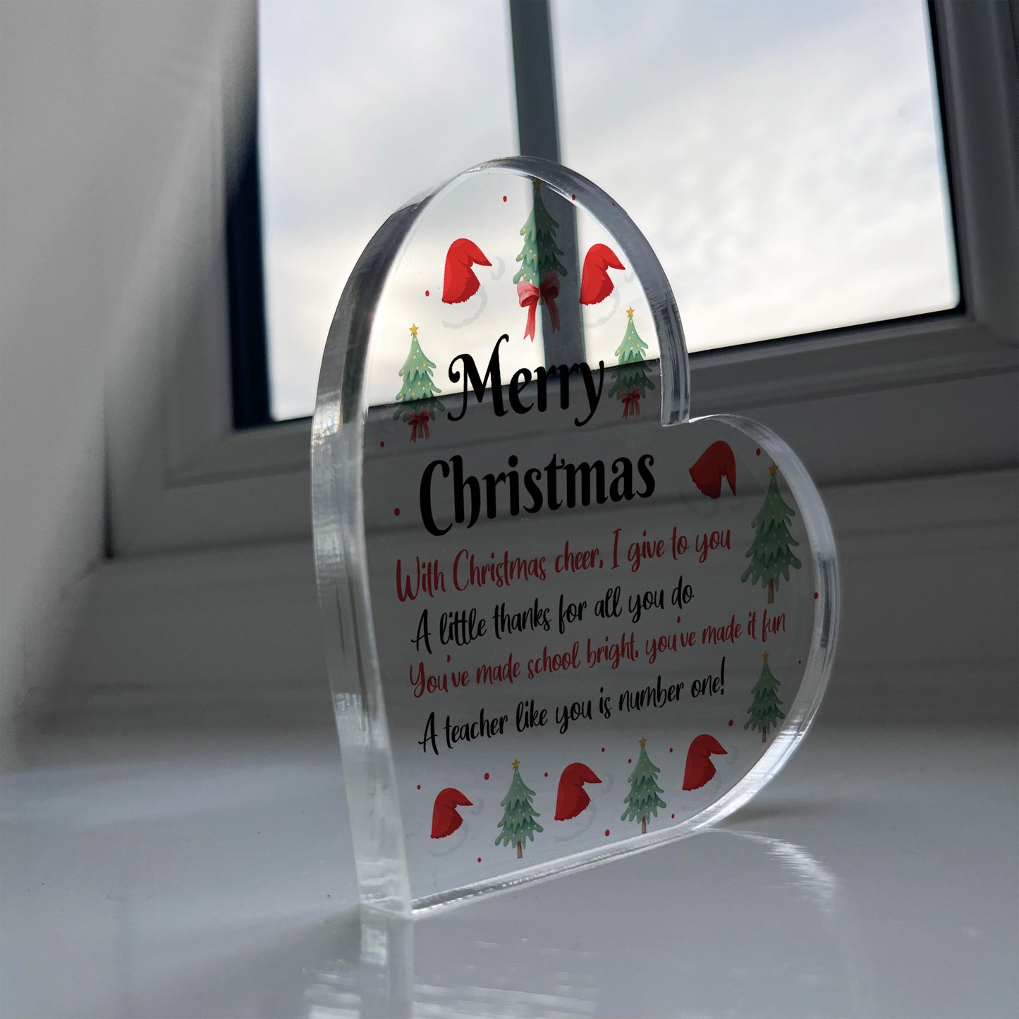 Gift For Teacher Teaching Assistant For Christmas Heart Plaque