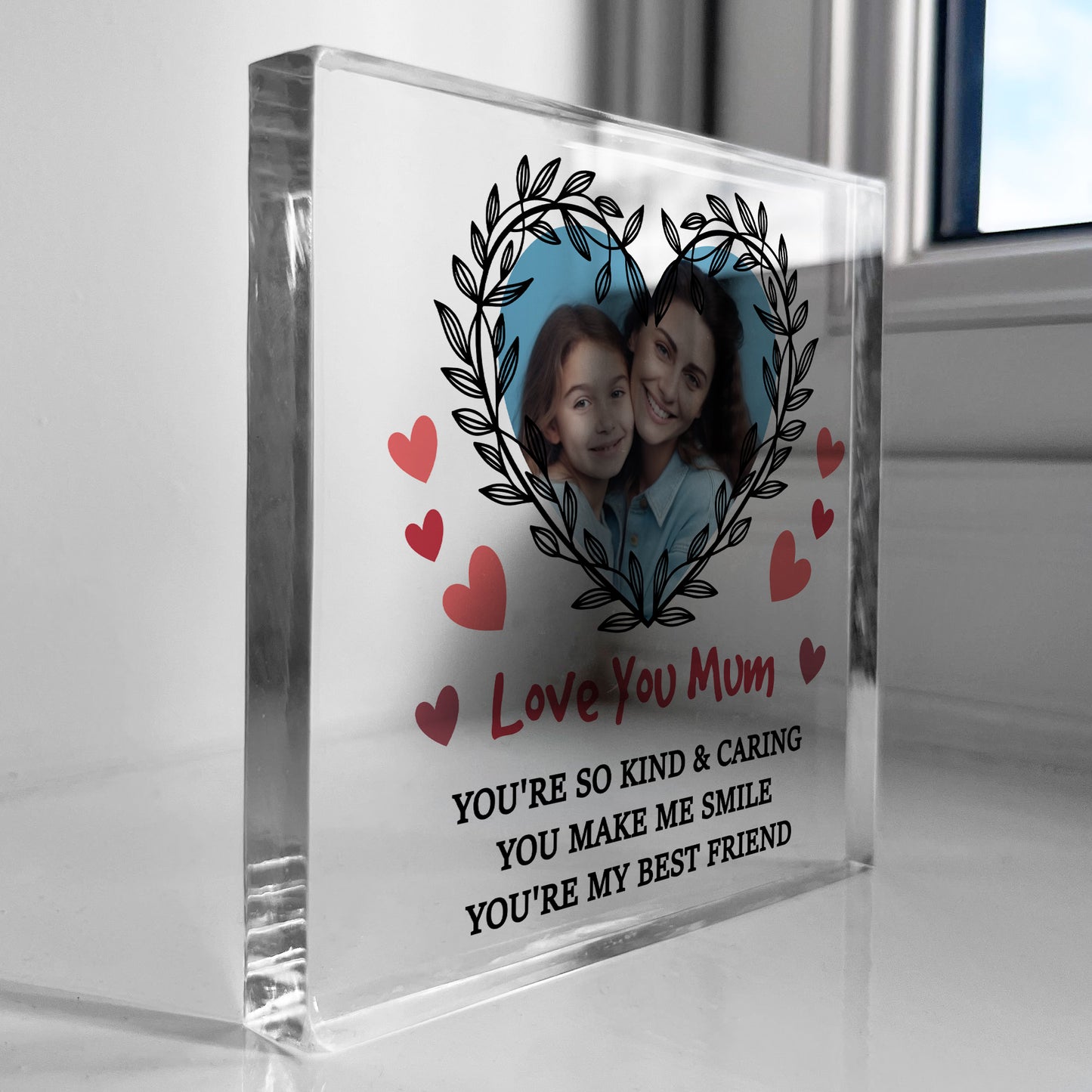LOVE YOU MUM Gift For Mothers Day Personalised Photo Block