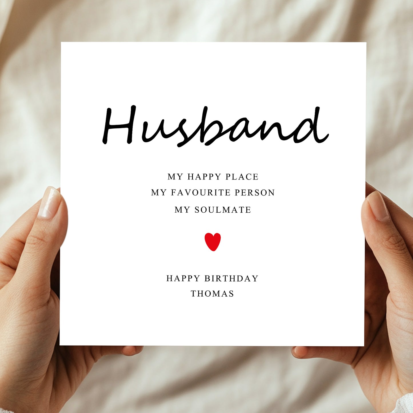 Personalised Happy Birthday Card For Husband With Kraft Envelope