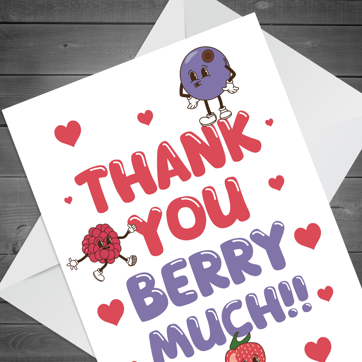 THANK YOU BERRY MUCH Card For Him Her Men Women Thank You Cards