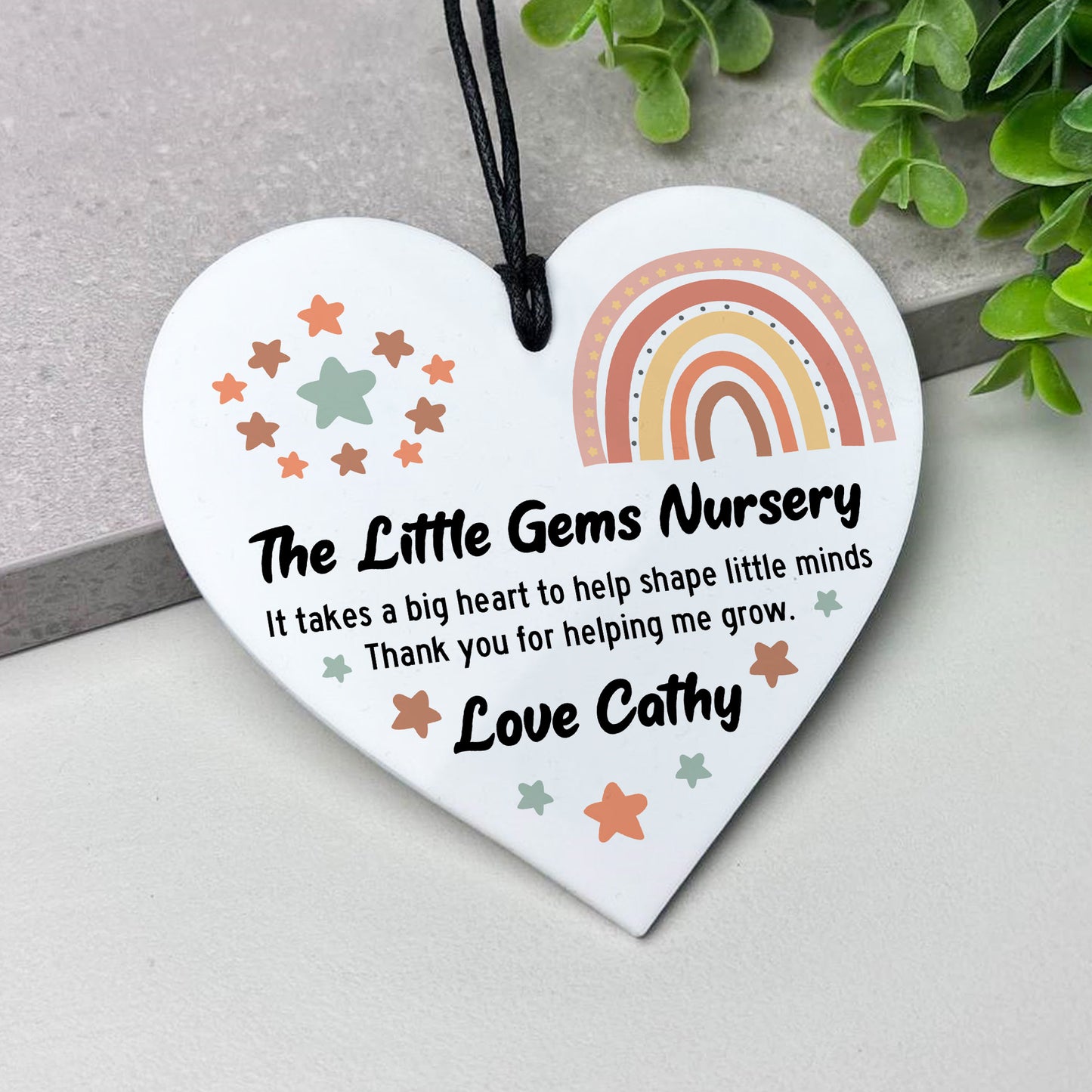 Gift For Teacher Heart Acrylic Plaque Personalised Thank You