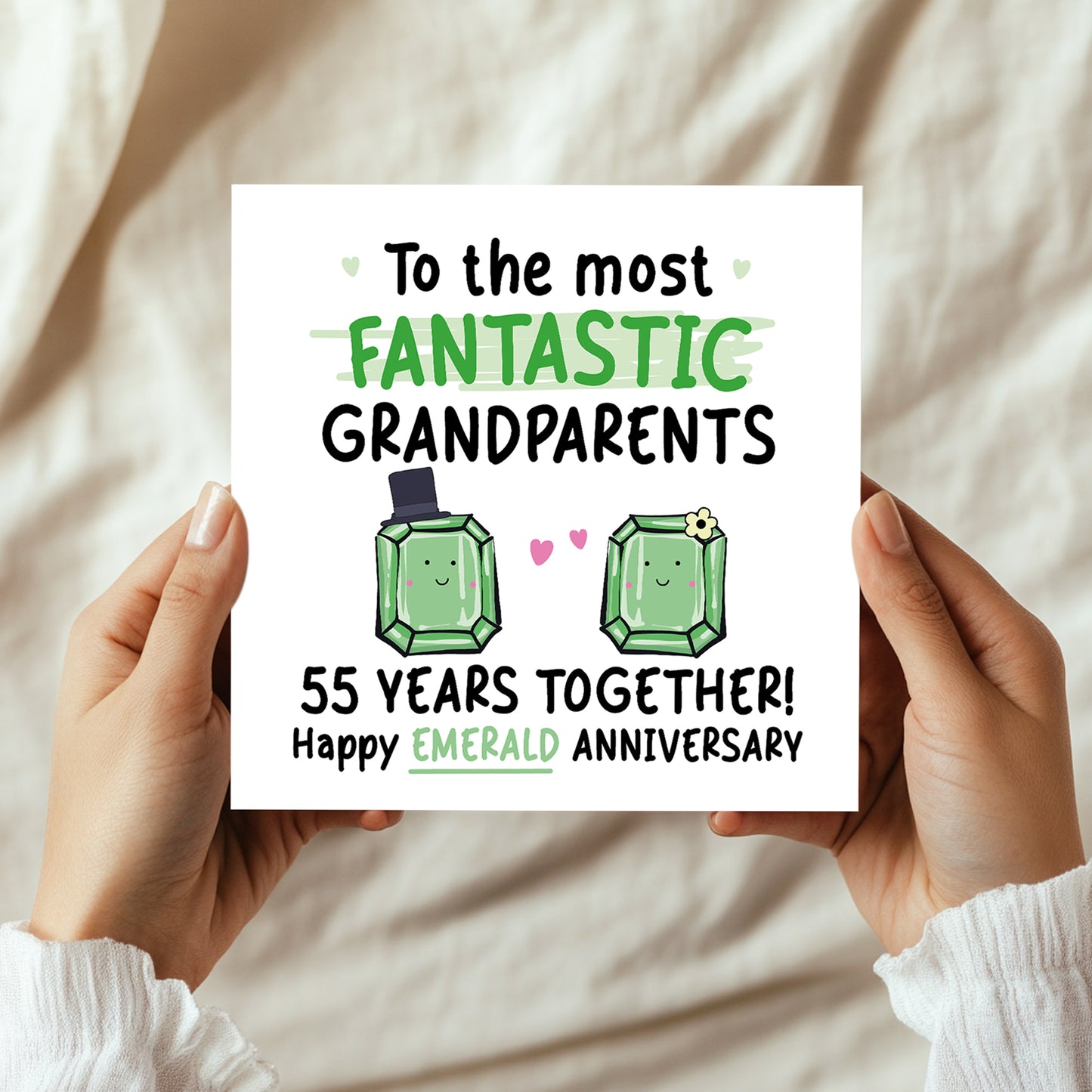 Emerald Anniversary Card for Grandparents 55th Anniversary Card