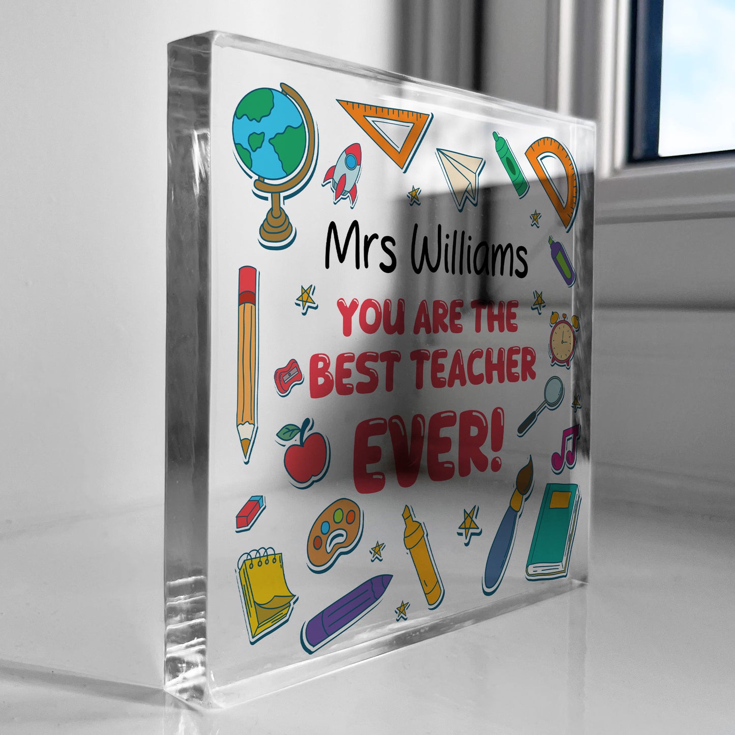 Personalised End Of Term Gift For Best Teacher Ever Block
