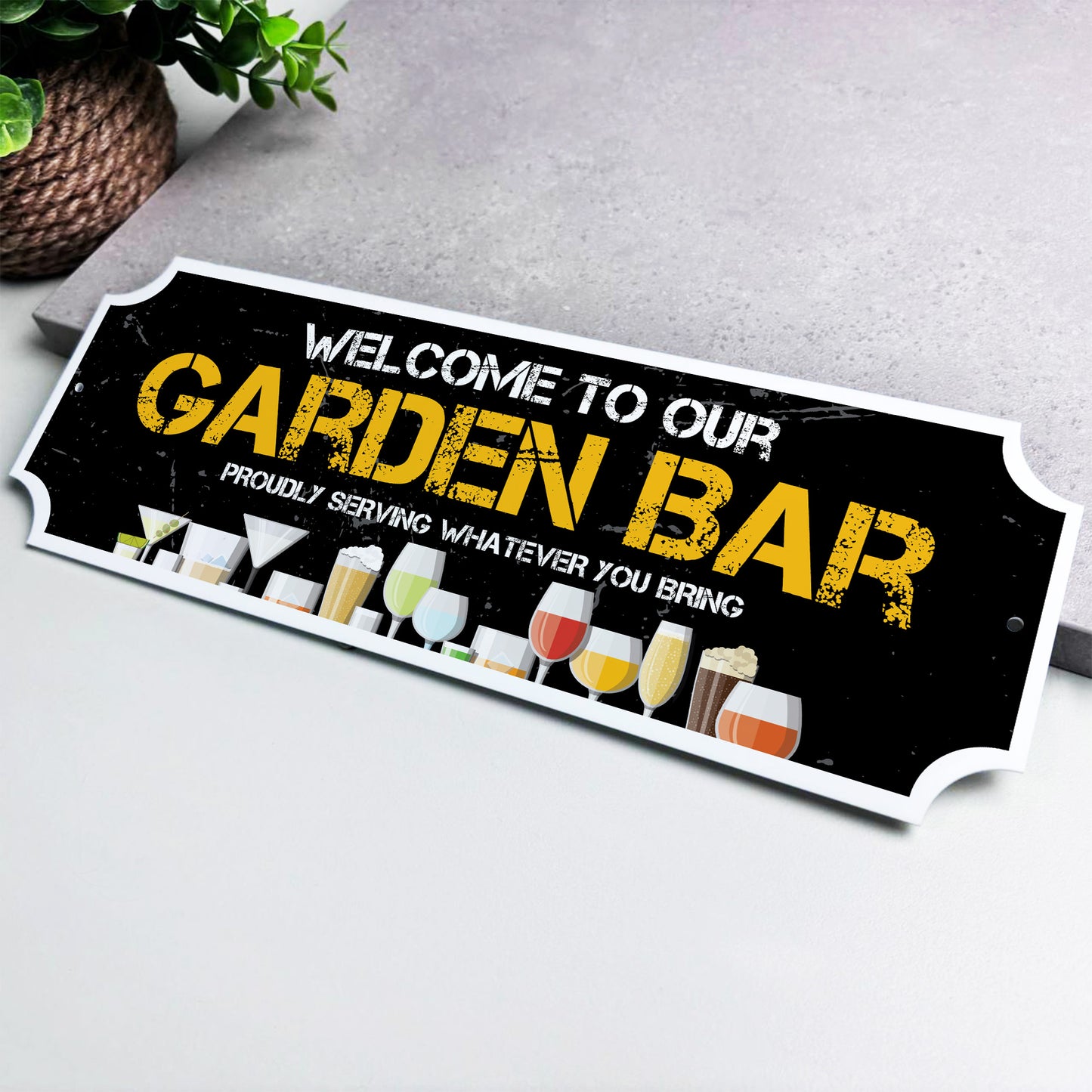 Welcome To Our Garden Bar Sign For Home Bar Man Cave Garage
