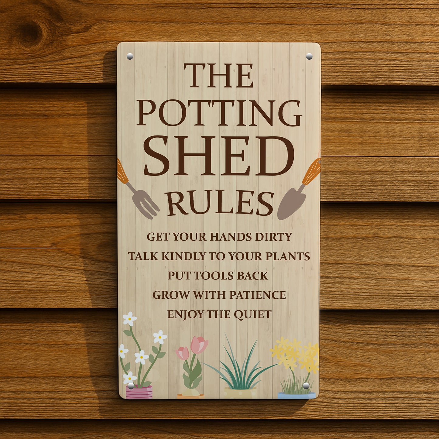 The Potting Shed Rules Sign For Garden Summerhouse Greenhouse